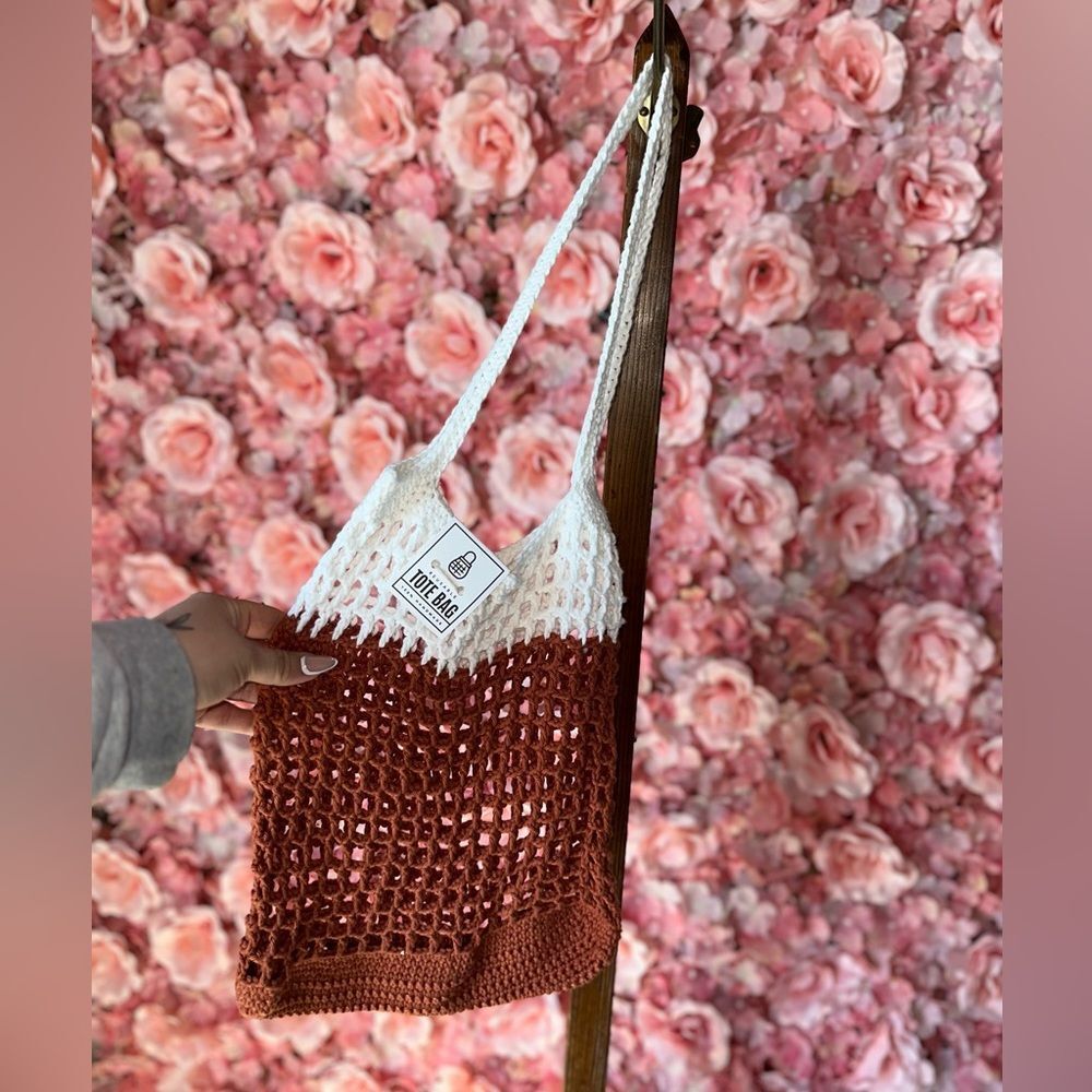Handmade Crochet Farmers Market Tote Bag - Picture 2 of 2